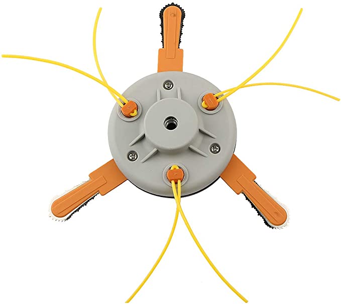 Billede fra myndighedens meddelelse af det tilbagekaldte produkt BGTOOL Universal fit Straight Shaft Trimmer Blade Head Line with M10 x 1.25 Left Hand Thread Weed Easy Speed Feed Lawn Mower Strings for Roybi Stihl Echo Homlite Husqvarna. Årsag: OKTILTAG.