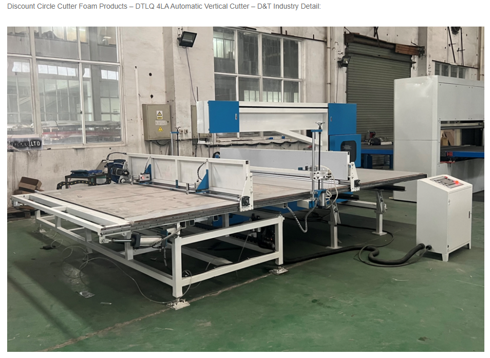 Billede fra myndighedens meddelelse af det tilbagekaldte produkt D&T DTLQ-4L VERCITAL FOAM CUTTING MACHINE. Årsag: OVERTRÆD.