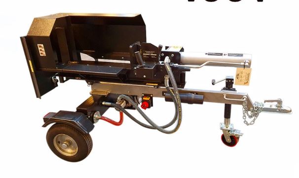 Billede fra myndighedens meddelelse af det tilbagekaldte produkt Brændekløver mobil 22 ton 400 volt. Årsag: OVERTRÆD.