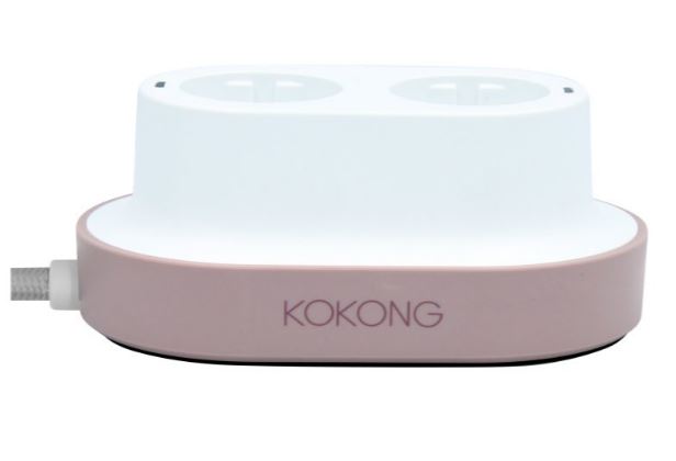 Billede fra myndighedens meddelelse af det tilbagekaldte produkt Kokong Nordic Pink Smart stikdåse. Årsag: OKTILTAG.