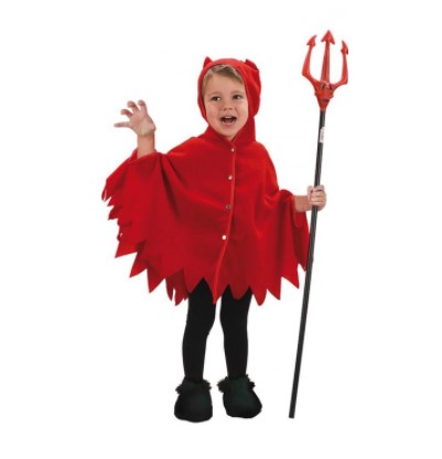 Billede fra myndighedens meddelelse af det tilbagekaldte produkt Cevil Kid-Djævle Kostume Til Børn - Mini Poncho - 92-104 Cm. Årsag: OKTILTAG.