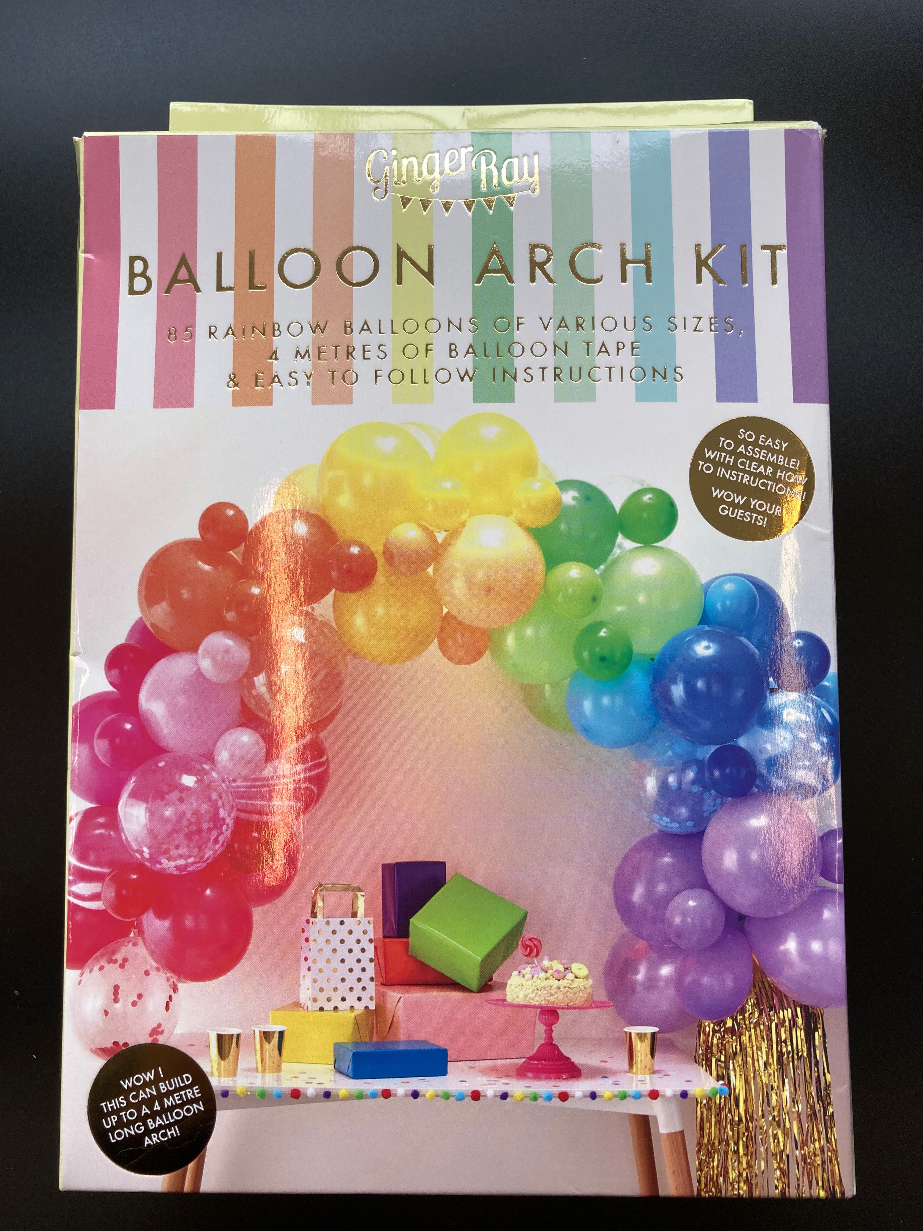 Billede fra myndighedens meddelelse af det tilbagekaldte produkt Balloon Arch Kit. Årsag: OKTILTAG.