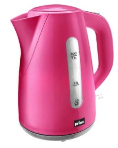 Billede fra myndighedens meddelelse af det tilbagekaldte produkt Prinz PZ-WK 1 Elkedel trådløs Pink. Årsag: OKTILTAG.