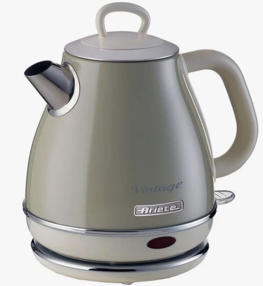 Billede fra myndighedens meddelelse af det tilbagekaldte produkt Ariete Elkedel 1 liter beige. Årsag: OKTILTAG.