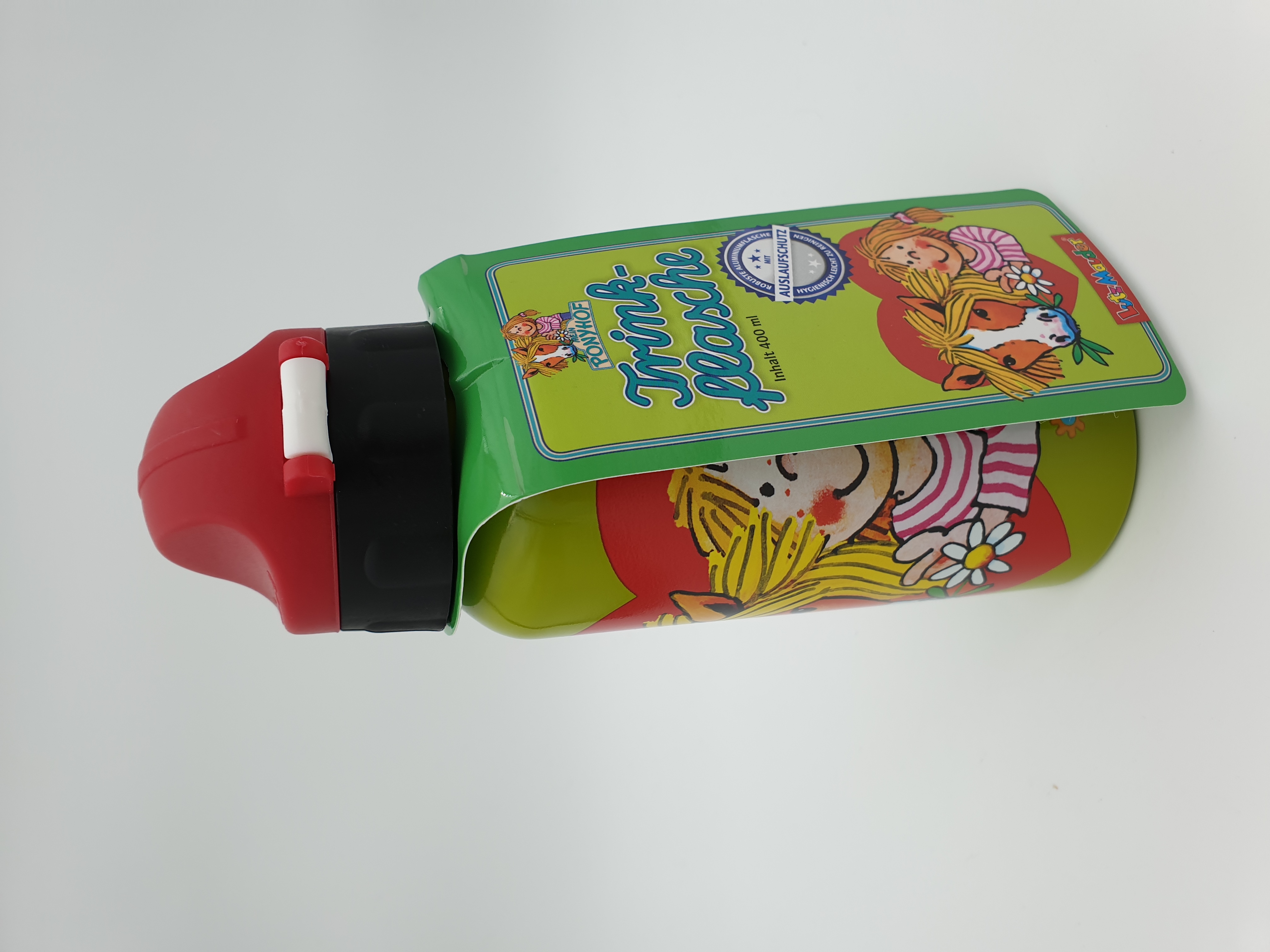 Billede fra myndighedens meddelelse af det tilbagekaldte produkt Drikkedunk Pony. Årsag: OKTILTAG.