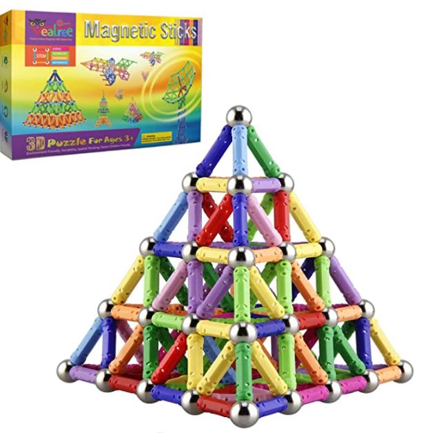 Billede fra myndighedens meddelelse af det tilbagekaldte produkt Veatree 160Pcs Magnetic Building Sticks. Årsag: OVERTRÆD.