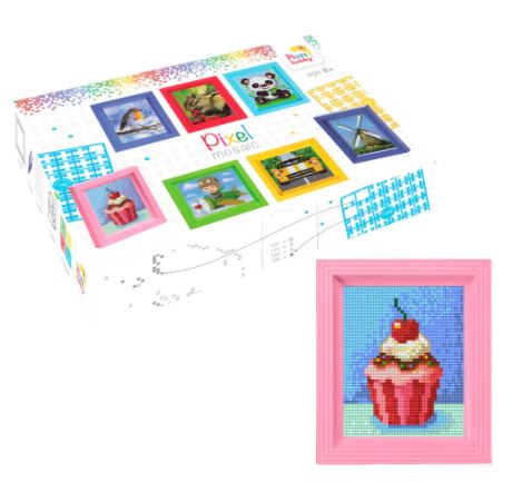 Billede fra myndighedens meddelelse af det tilbagekaldte produkt pixel mosaic, mini mosaic perler - cupcake. Årsag: OKTILTAG.