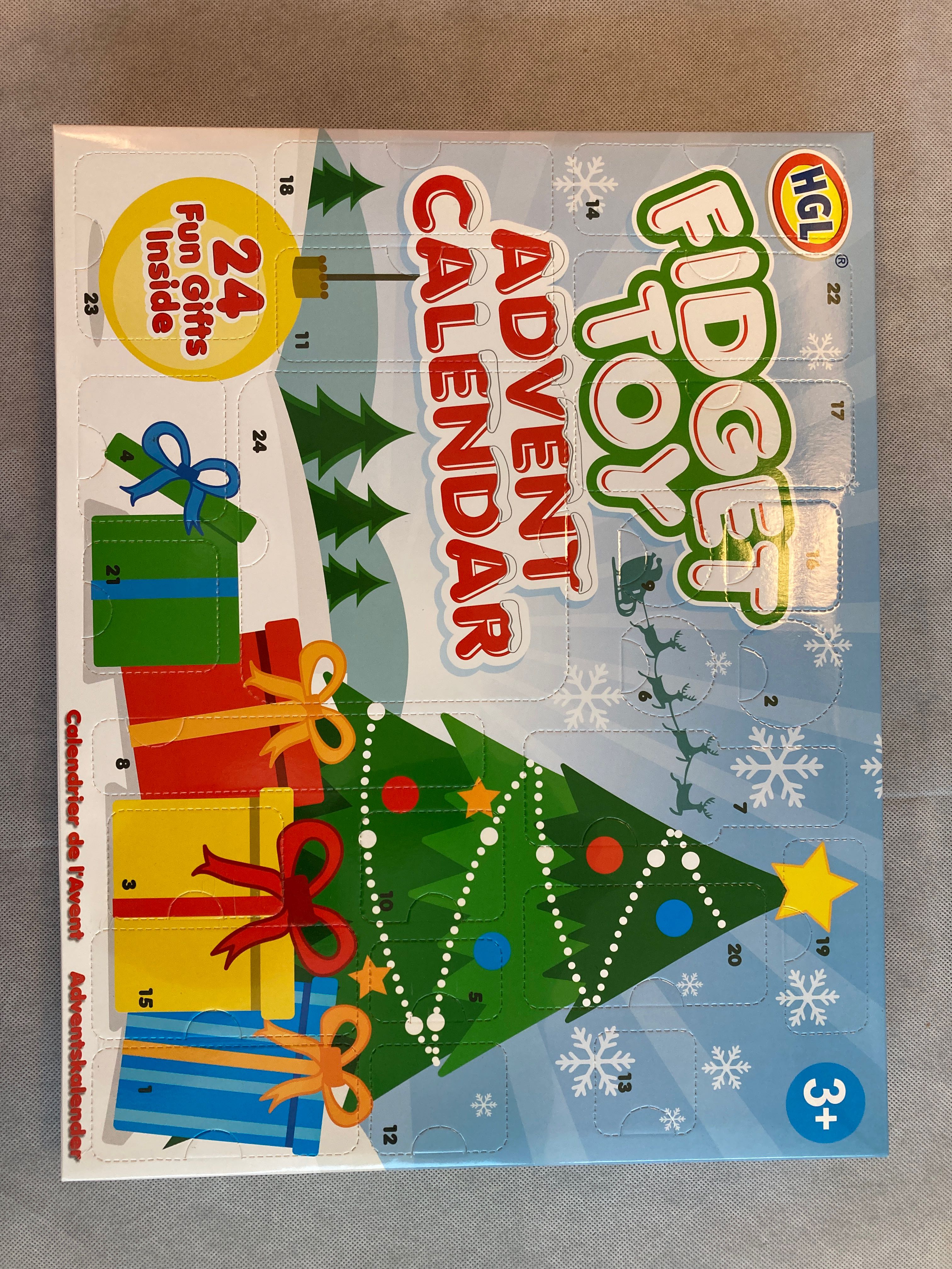 Billede fra myndighedens meddelelse af det tilbagekaldte produkt Fidget Toys Julekalender. Årsag: OKTILTAG.