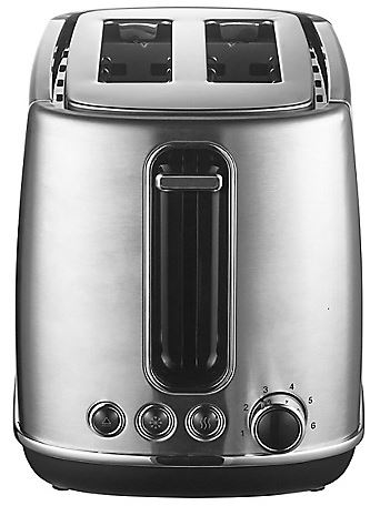 Billede fra myndighedens meddelelse af det tilbagekaldte produkt Lakeland Stainless Steel 2-Slice Toaster. Årsag: OVERTRÆD.
