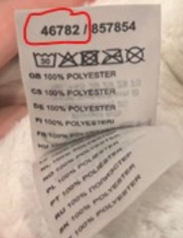 Billede fra myndighedens meddelelse af det tilbagekaldte produkt Yoyo Rabbit Blanket. Årsag: OVERTRÆD.