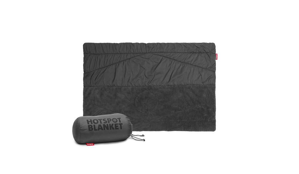 Billede fra myndighedens meddelelse af det tilbagekaldte produkt Fatboy Hotspot Blanket. Årsag: OKTILTAG.