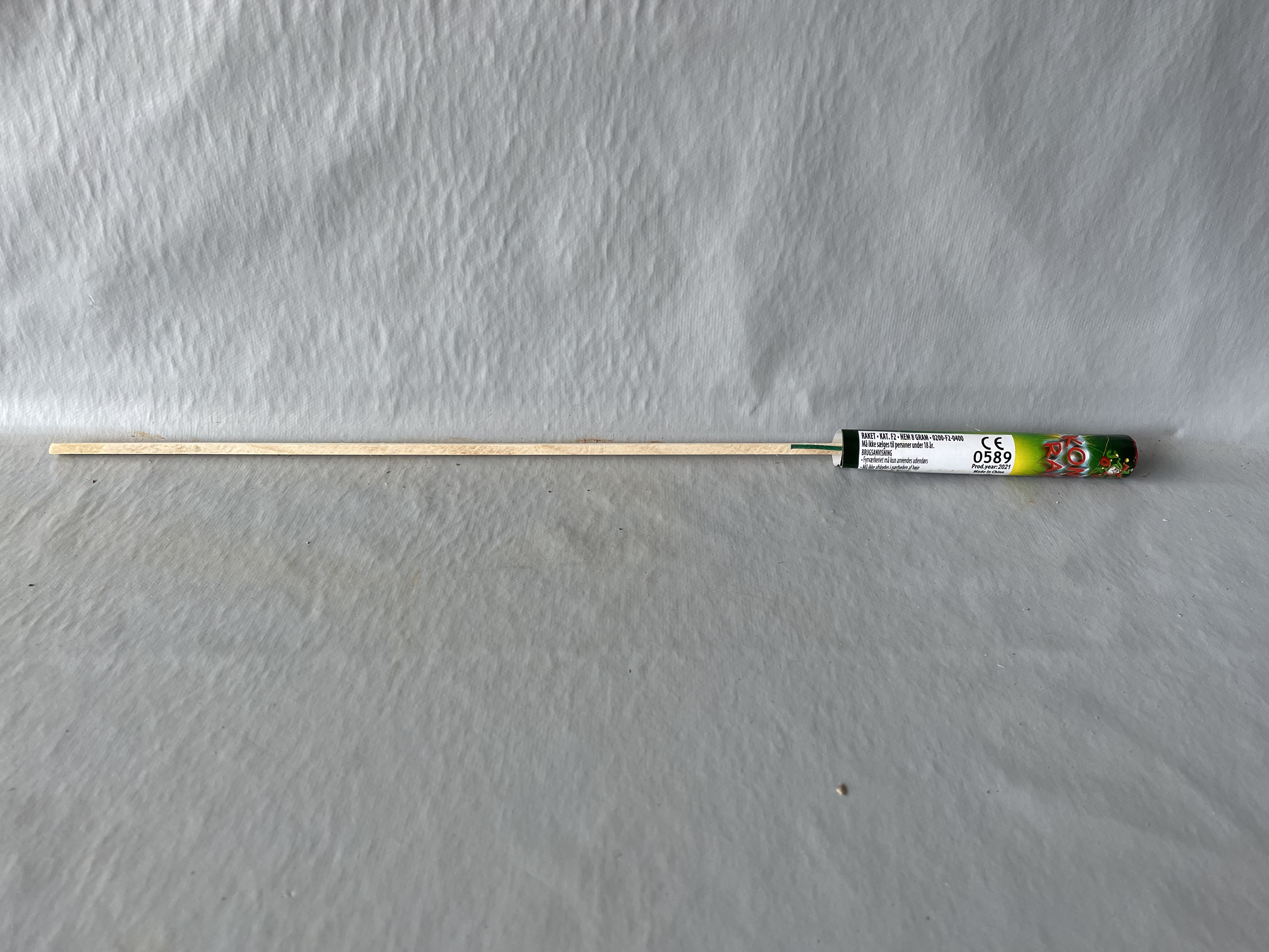 Billede fra myndighedens meddelelse af det tilbagekaldte produkt Komet Raket. Årsag: OKTILTAG.