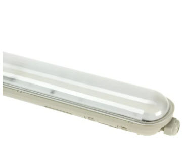 Billede fra myndighedens meddelelse af det tilbagekaldte produkt 20W LED armatur 60 cm, 150lm/W, IP65 vattentät, länkbar, 230V. Årsag: OKTILTAG.