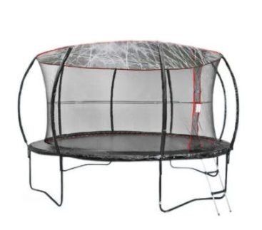 Billede fra myndighedens meddelelse af det tilbagekaldte produkt Waterfun Vandspreder Til Trampolin, Sort. Årsag: OKTILTAG.