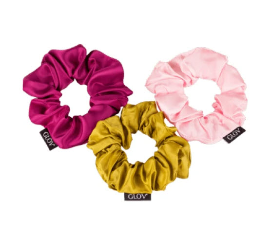 Billede fra myndighedens meddelelse af det tilbagekaldte produkt GLOV Scrunchies Set Jazz up our hair-do. Årsag: OKTILTAG.