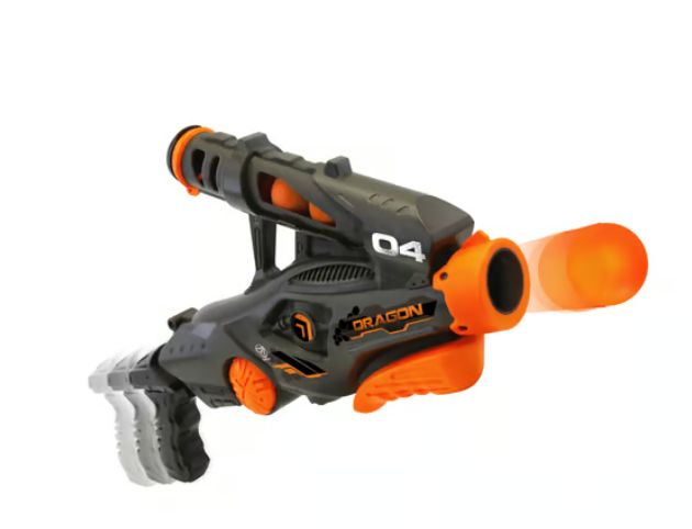 Billede fra myndighedens meddelelse af det tilbagekaldte produkt Blackfire - Dragonfire Ball Blaster. Årsag: OKTILTAG.