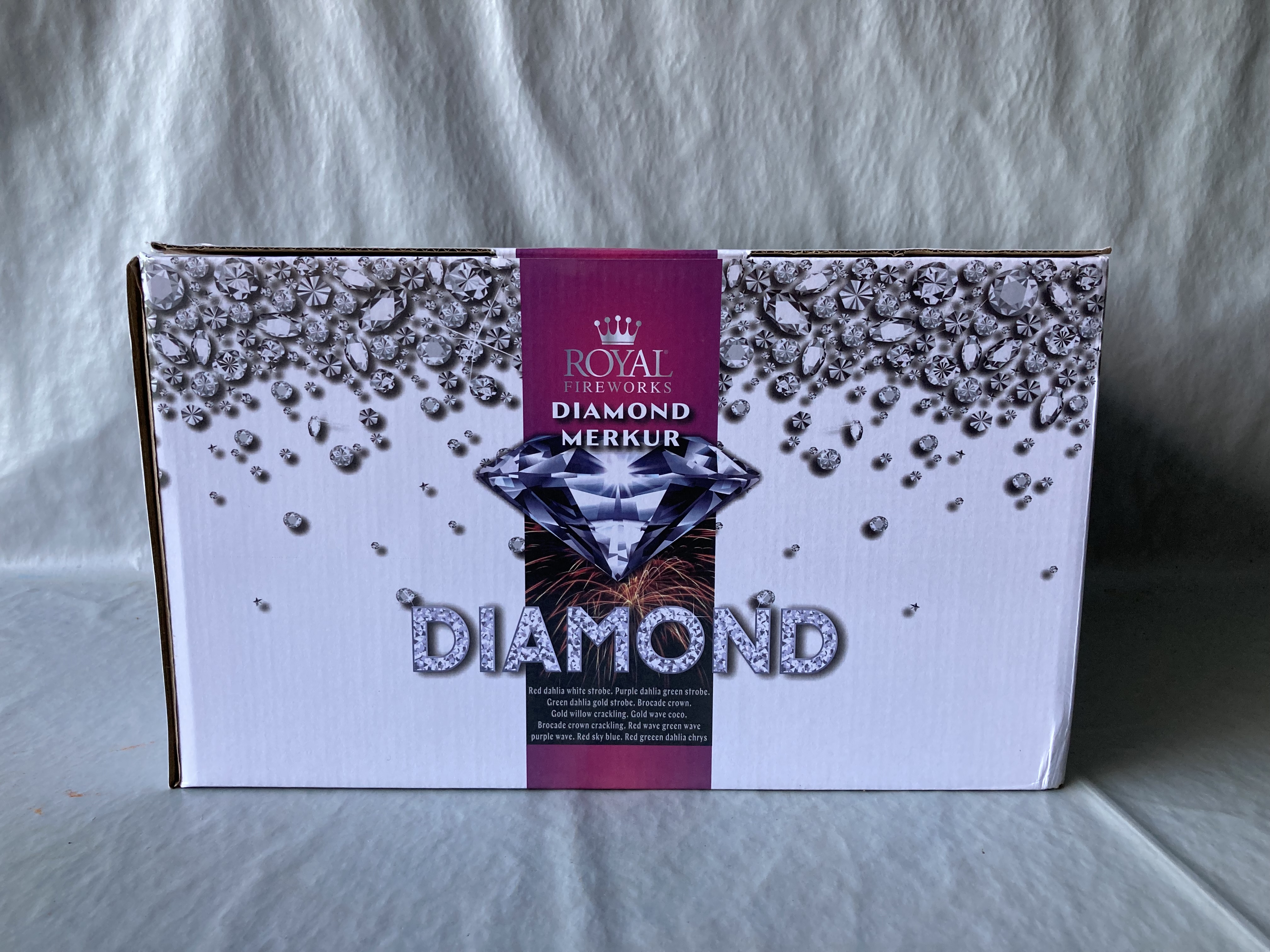 Billede fra myndighedens meddelelse af det tilbagekaldte produkt NYE - Diamond Merkur, CE-reg. nr. 0163-F3-5615, vare nr. 54.7020, batch nr. 22-22072, NEM 887.1 g. Årsag: OVERTRÆD.
