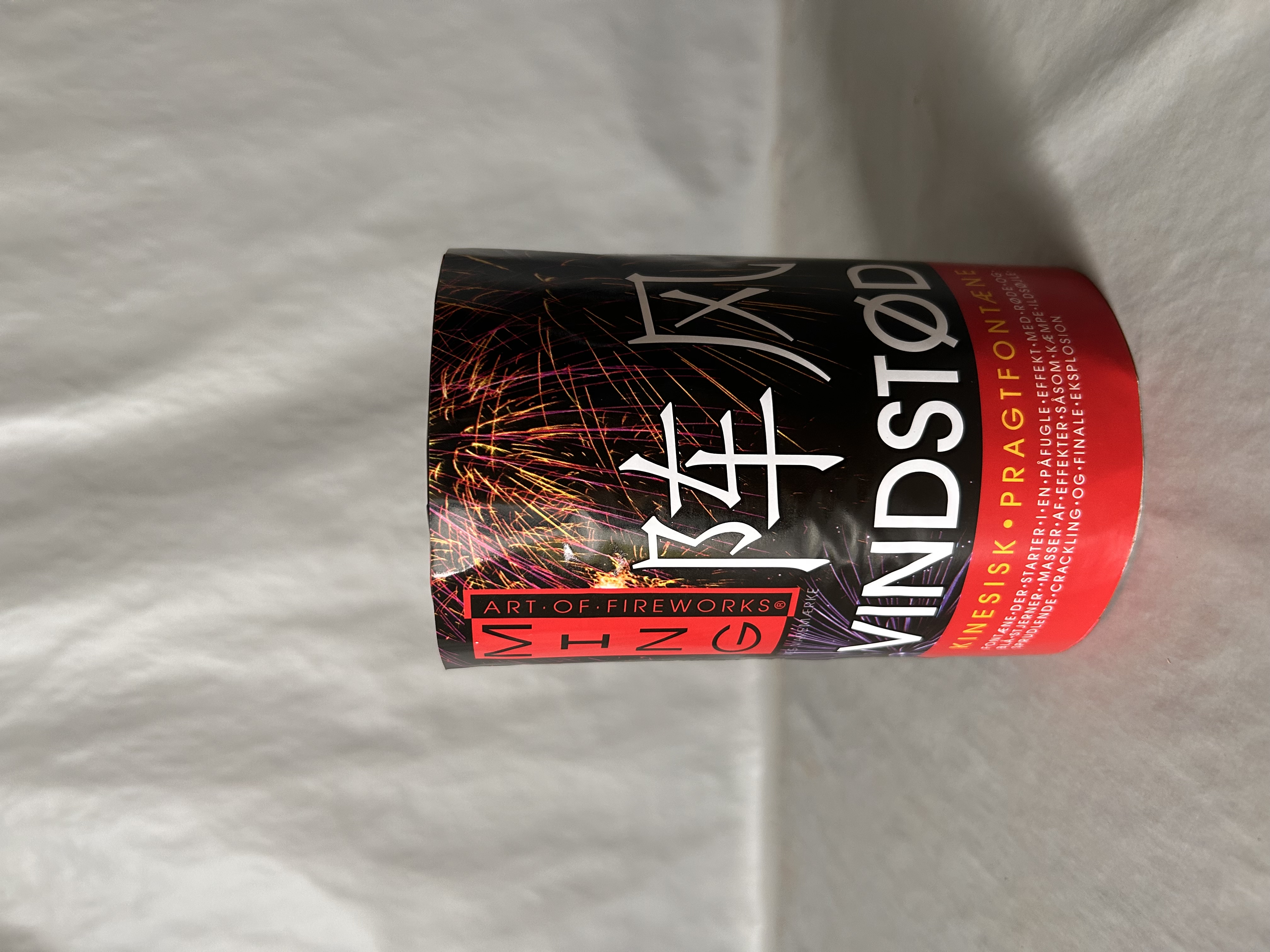 Billede fra myndighedens meddelelse af det tilbagekaldte produkt NYE - Vindstød - CE-reg. nr. 1170-F2-03377, vare nr. 19-24006-002, batch nr. 23-2848-009, NEM 120 g. Årsag: OVERTRÆD.