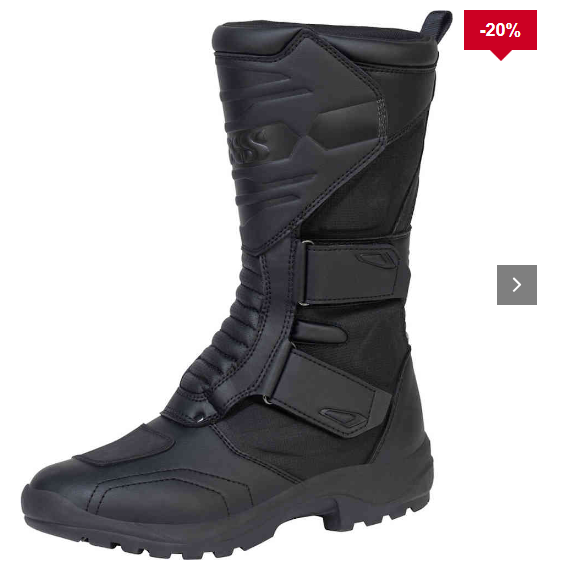 Billede fra myndighedens meddelelse af det tilbagekaldte produkt IXS Desert Light-ST Motorcycle Boots. Årsag: OKTILTAG.