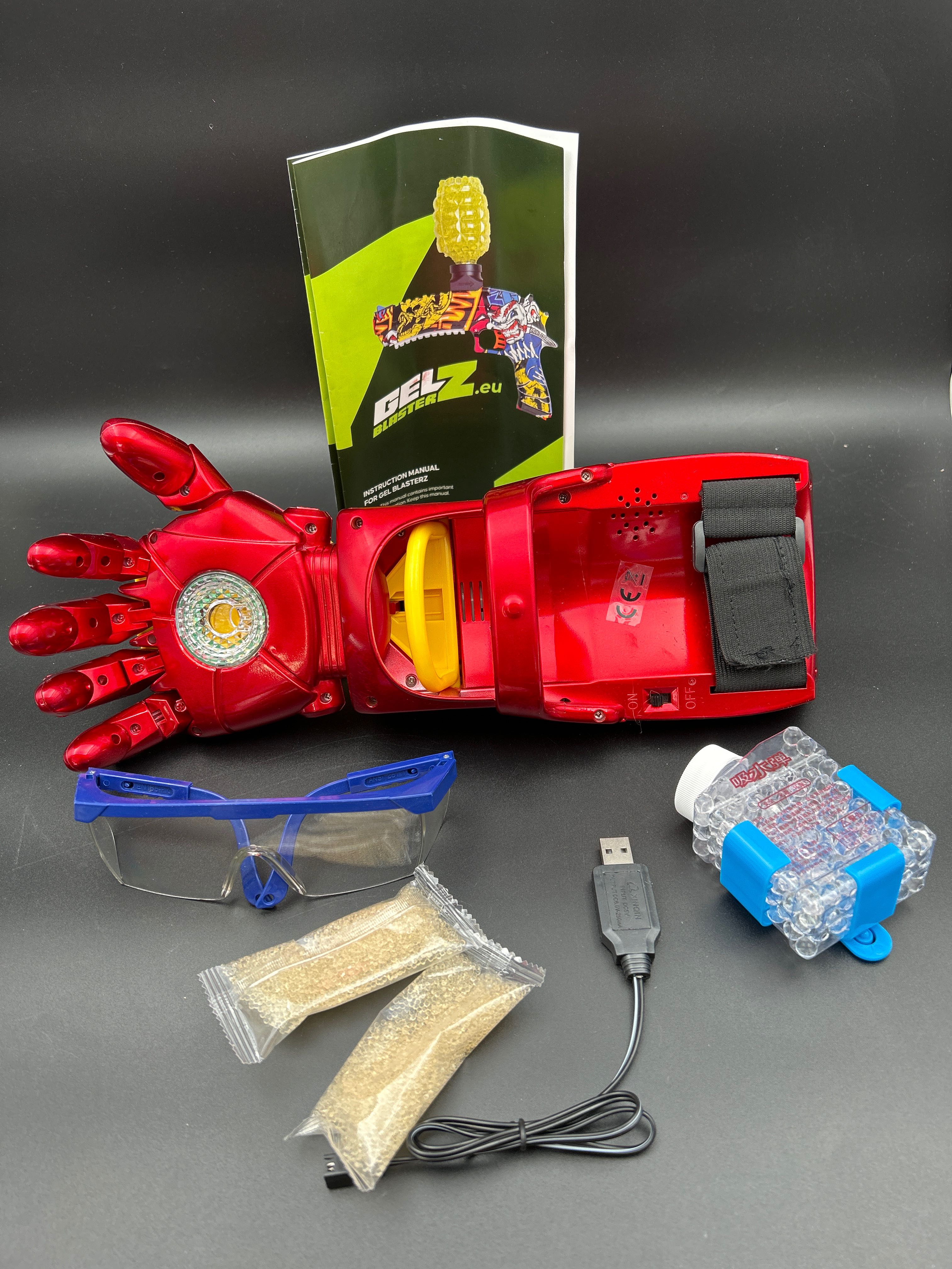 Billede fra myndighedens meddelelse af det tilbagekaldte produkt GELBLASTERZ - IRON HAND - SHOOTER. Årsag: OVERTRÆD.
