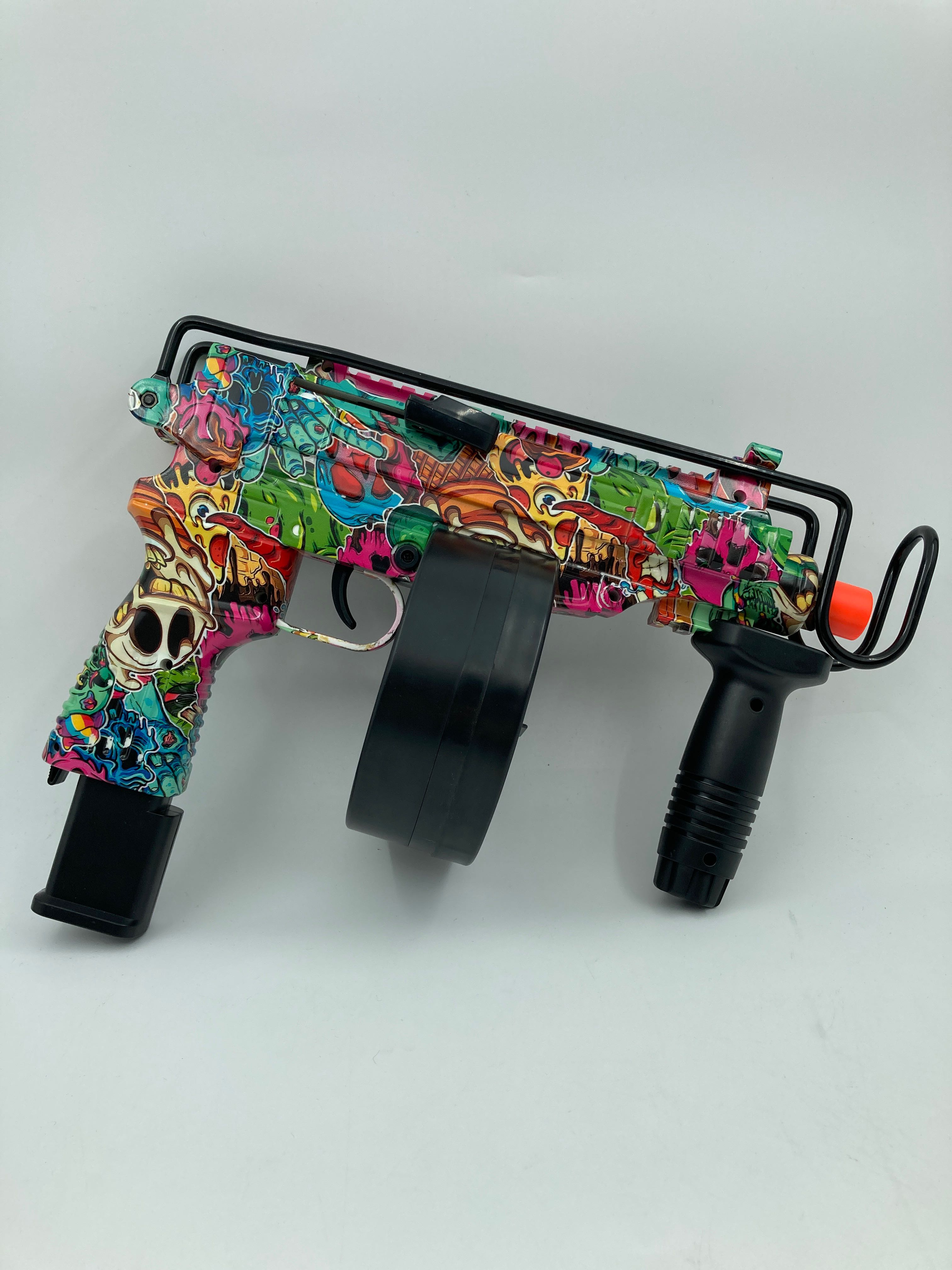 Billede fra myndighedens meddelelse af det tilbagekaldte produkt CZ Scorpion – Aztec Skull. Årsag: OKTILTAG.