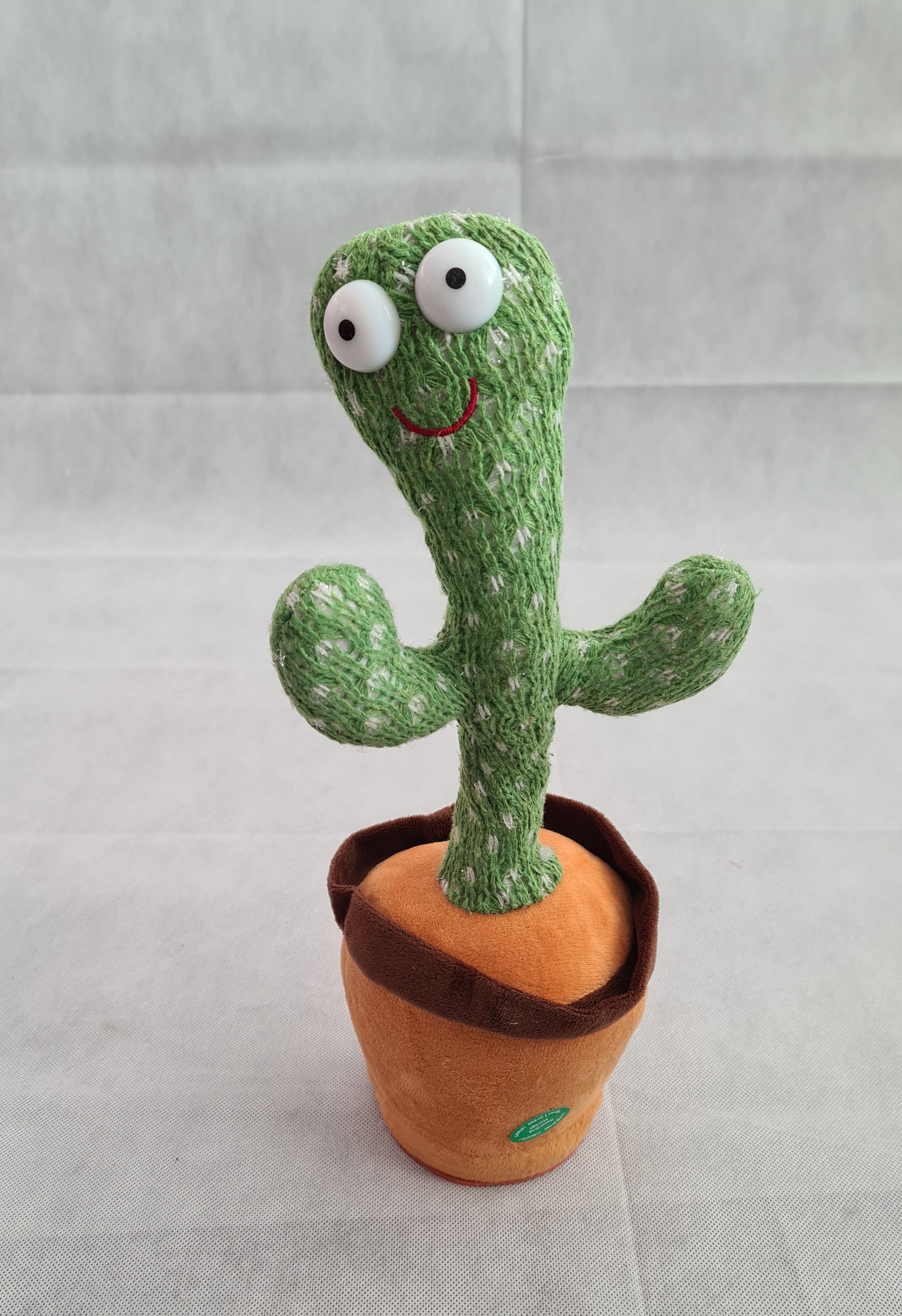 Billede fra myndighedens meddelelse af det tilbagekaldte produkt MY singing cactus toy. Årsag: OVERTRÆD.
