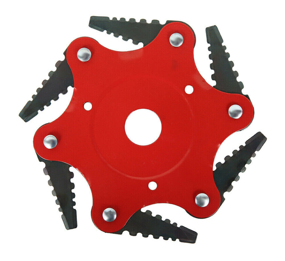 Billede fra myndighedens meddelelse af det tilbagekaldte produkt Universal String Trimmer Head 6T stålblade Plæneklipper Trimmer Head. Årsag: OKTILTAG.