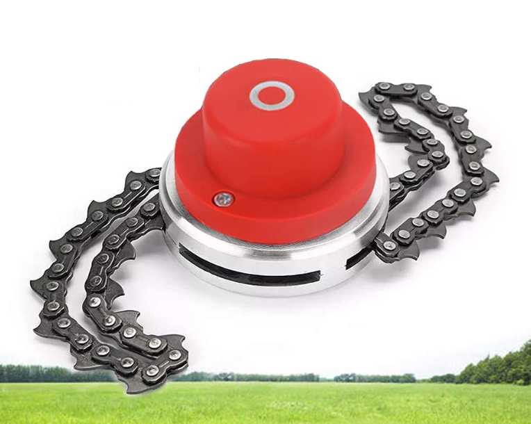 Billede fra myndighedens meddelelse af det tilbagekaldte produkt Barafat Universal Weed Eater Head, Chain Trimmer Head 65Mn (Red). Årsag: OKTILTAG.