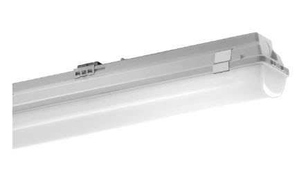 Billede fra myndighedens meddelelse af det tilbagekaldte produkt Pracht LED moisture-proof luminaire LUNA-N LED #5261060. Årsag: OVERTRÆD.