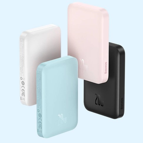 Billede fra myndighedens meddelelse af det tilbagekaldte produkt Baseus Magnetic Mini Wireless Fast Charge Power Bank 2022, 6000mAh 20W (Model PPCXM06) og Baseus Magnetic Wireless Charging Power bank 6000mAh 20W (Model PPCXW06). Årsag: OVERTRÆD.