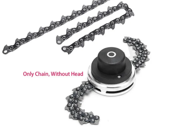 Billede fra myndighedens meddelelse af det tilbagekaldte produkt Grass Trimmer Head Chain,Universal Lawn Mower Trimmer Head Replacement for Home Garden Stainless Steel 315mm Coil Chain. Årsag: OVERTRÆD.
