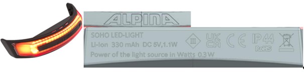 Billede fra myndighedens meddelelse af det tilbagekaldte produkt Alpina clip-on light. Årsag: OVERTRÆD.