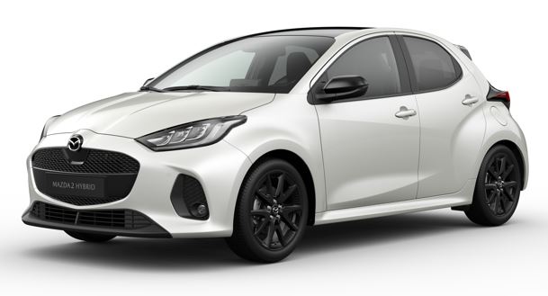 Billede fra myndighedens meddelelse af det tilbagekaldte produkt Mazda 2 HYBRID. Årsag: OVERTRÆD.
