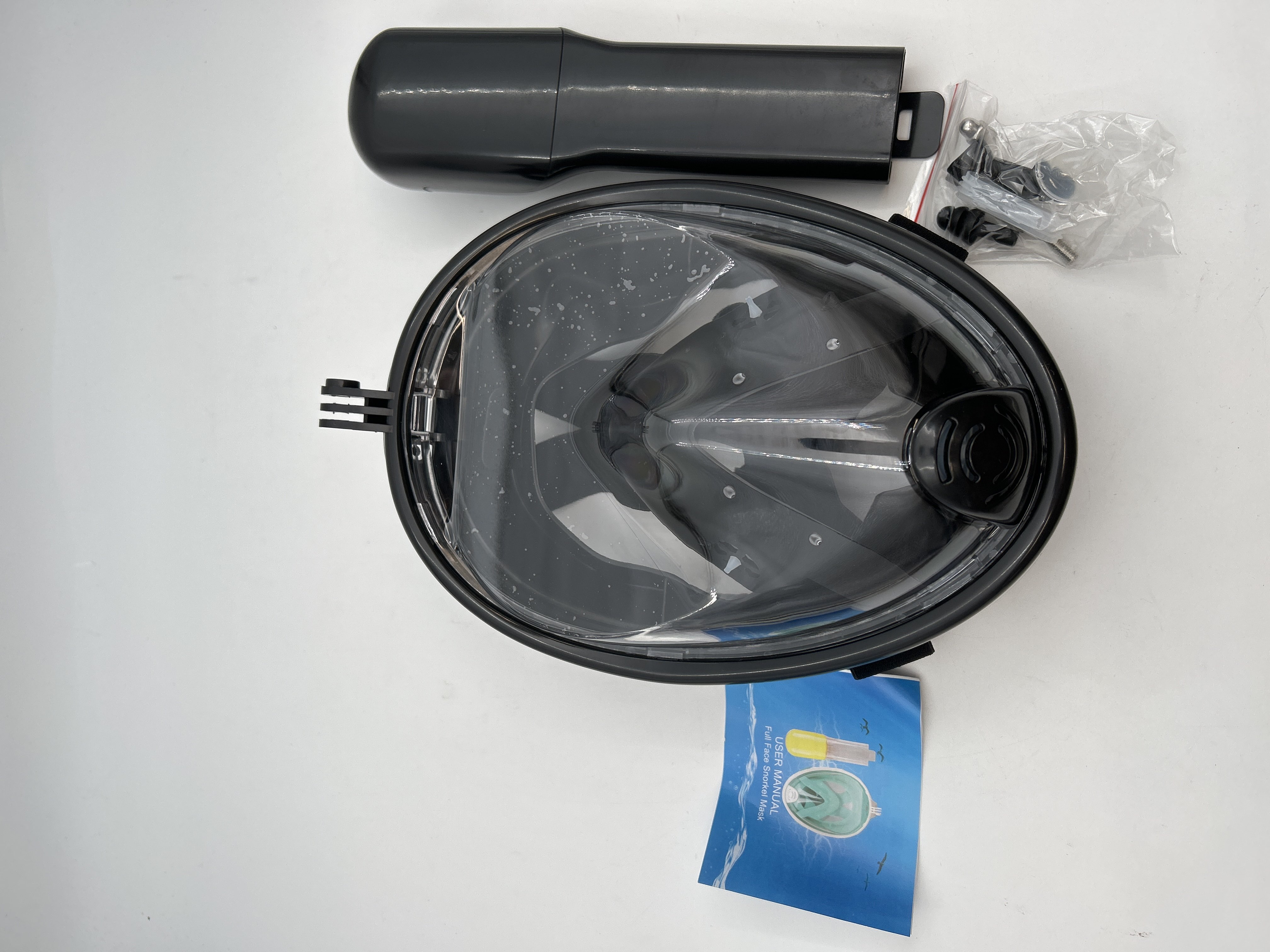 Billede fra myndighedens meddelelse af det tilbagekaldte produkt Full Face Snorkel Mask,Snorkeling Diving Mask for Adults. Årsag: OVERTRÆD.