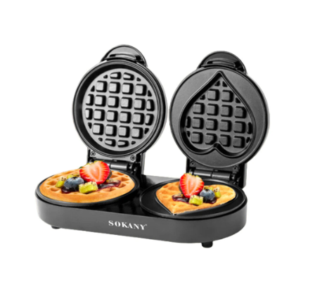 Billede fra myndighedens meddelelse af det tilbagekaldte produkt SOKANY 1100W Waffle Maker Small Waffles Iron. Årsag: OVERTRÆD.