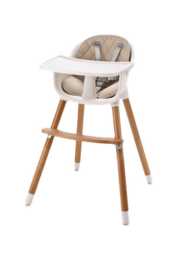 Billede fra myndighedens meddelelse af det tilbagekaldte produkt 2-i-1 højstol - beige BeKids. Årsag: OVERTRÆD.