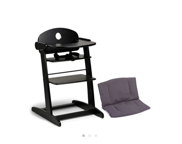 Billede fra myndighedens meddelelse af det tilbagekaldte produkt JLY Heaven Højstol inkl. Hynde, Black/Dark Grey. Årsag: OVERTRÆD.