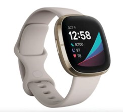 Billede fra myndighedens meddelelse af det tilbagekaldte produkt GPS-ur - Fitbit - Fitbit Sense / Fitbit Versa 3. Årsag: OVERTRÆD.