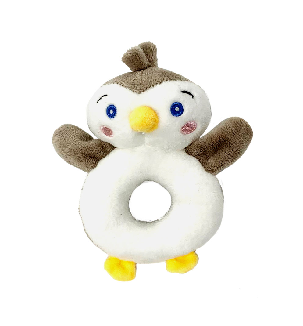 Billede fra myndighedens meddelelse af det tilbagekaldte produkt Petjes World rattle penguin. Årsag: OVERTRÆD.