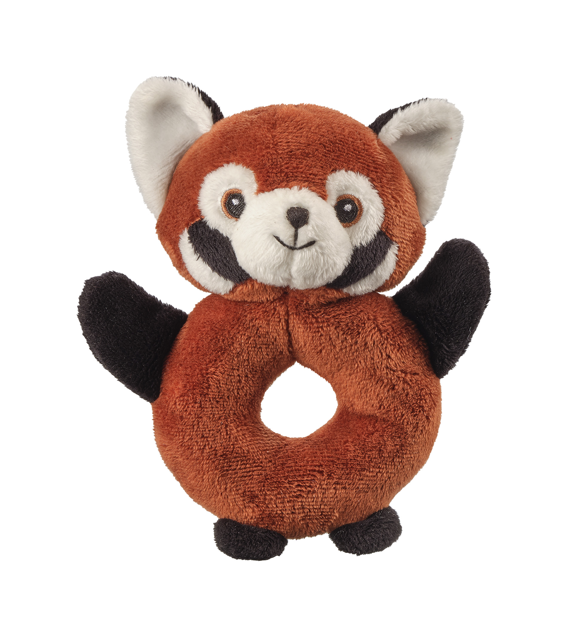 Billede fra myndighedens meddelelse af det tilbagekaldte produkt Petjes World Rattle Red Panda 10x15. Årsag: OVERTRÆD.
