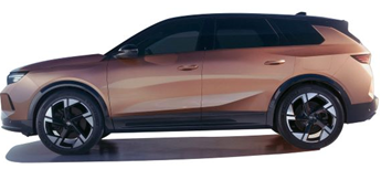 Billede fra myndighedens meddelelse af det tilbagekaldte produkt Opel Grandland. Årsag: OVERTRÆD.