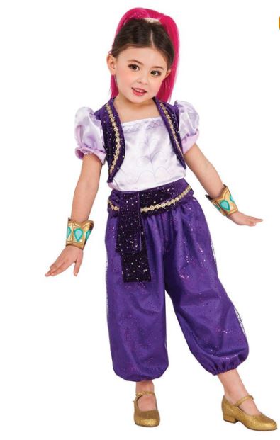 Billede fra myndighedens meddelelse af det tilbagekaldte produkt Shimmer and Shine kostume. Årsag: OKTILTAG.