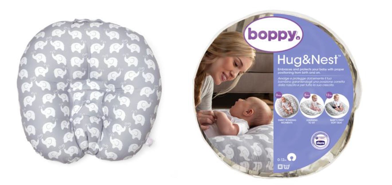 Billede fra myndighedens meddelelse af det tilbagekaldte produkt BOPPY Model Hug & Nest. Årsag: OKTILTAG.