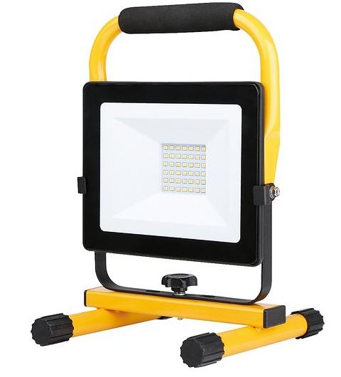 Billede fra myndighedens meddelelse af det tilbagekaldte produkt Sartano arbejdslampe LED 30W, model 12851. Årsag: OKTILTAG.