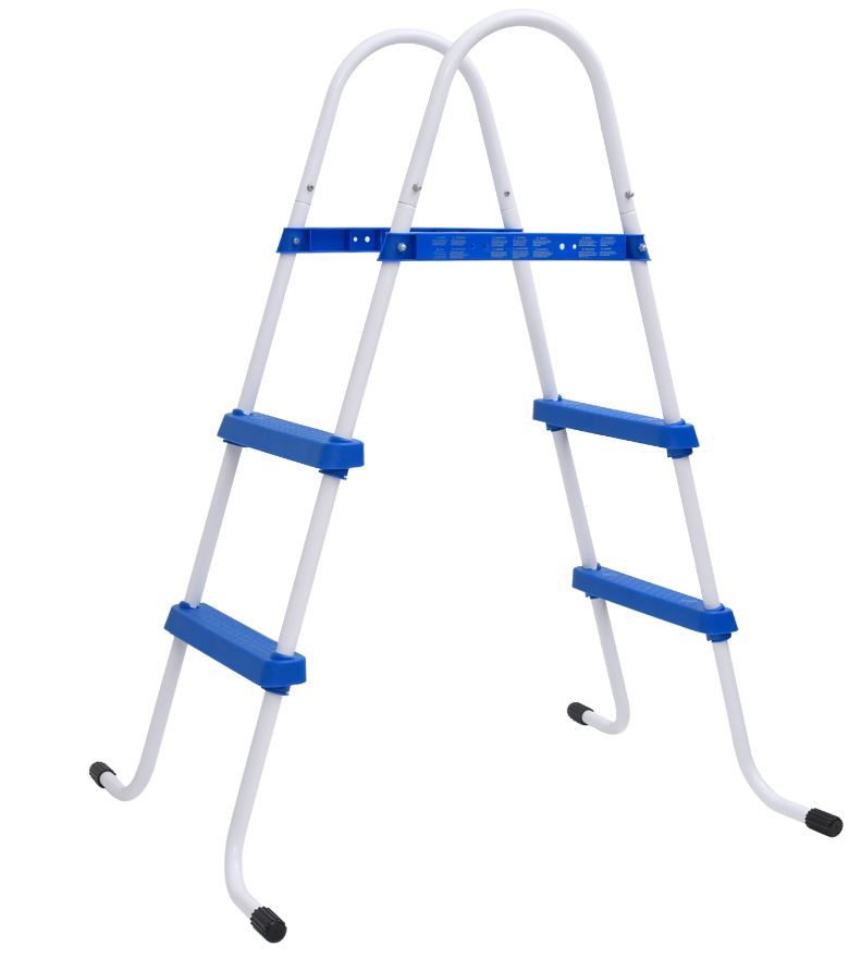Billede fra myndighedens meddelelse af det tilbagekaldte produkt Pool ladder, steel, 84 cm. Årsag: OKTILTAG.