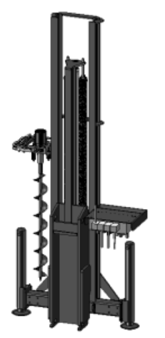 Billede fra myndighedens meddelelse af det tilbagekaldte produkt Pælehammer LHFENCE model Eagle 295. Årsag: OVERTRÆD.