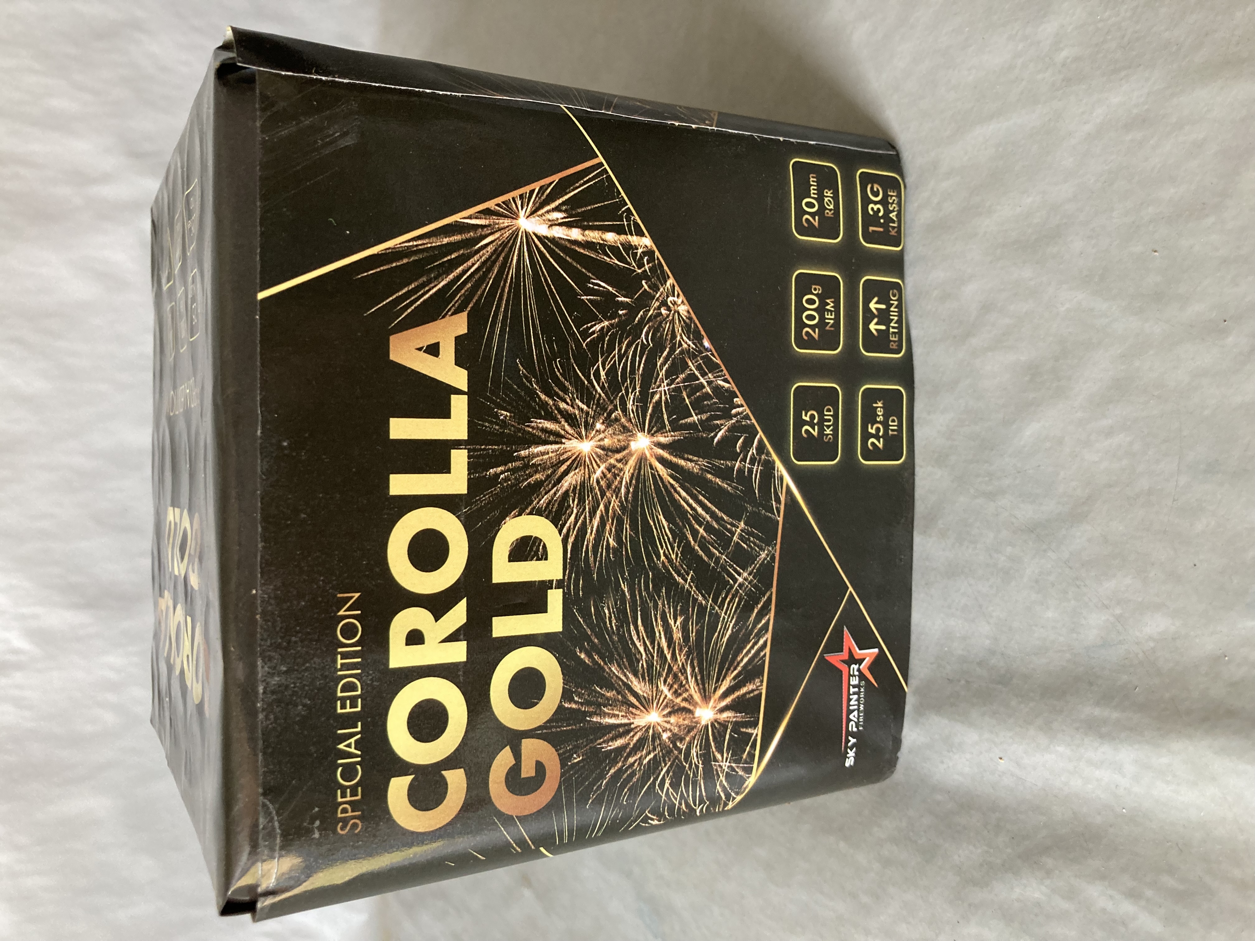 Billede fra myndighedens meddelelse af det tilbagekaldte produkt Corolla Gold. Årsag: OVERTRÆD.