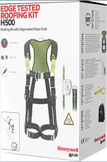Billede fra myndighedens meddelelse af det tilbagekaldte produkt Honeywell Miller - Model: H500-Series Harnesses with Leg Buckles. Årsag: OVERTRÆD.