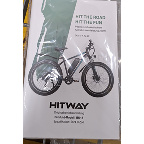 Billede fra myndighedens meddelelse af det tilbagekaldte produkt Hitway - Model: BK15. Årsag: OVERTRÆD.