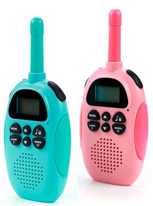 Billede fra myndighedens meddelelse af det tilbagekaldte produkt Walkie-Talkie model DJ100. Årsag: OVERTRÆD.